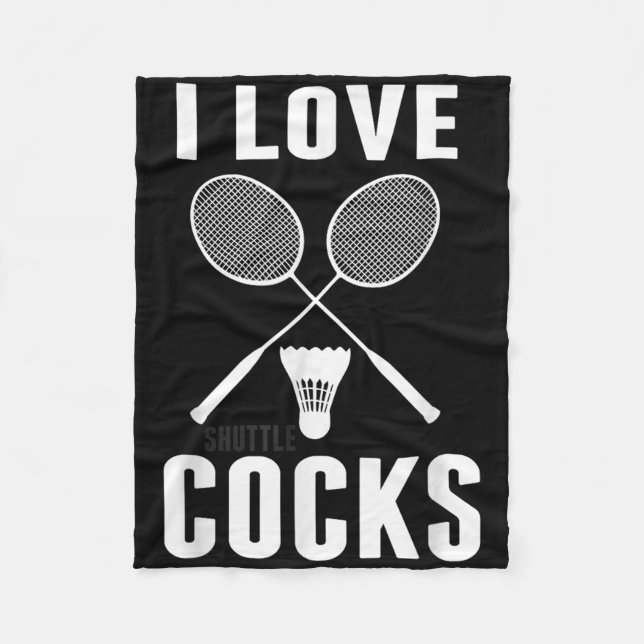 Couverture Polaire J'aime les navettes Papa Badminton drôle  (Devant)