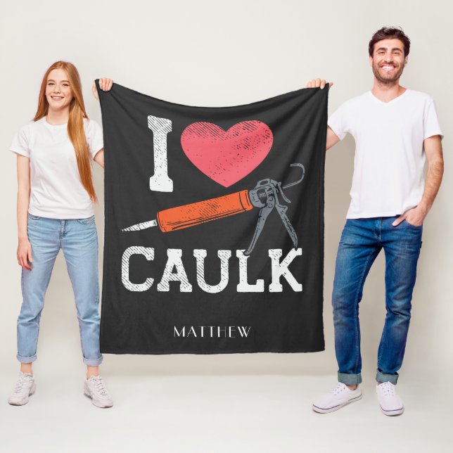 Couverture Polaire J'Aime Les Travailleurs De Construction Caulking P (En situation)