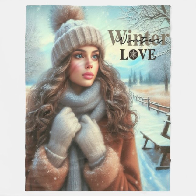 Couverture Polaire J'aime l'hiver (Devant)