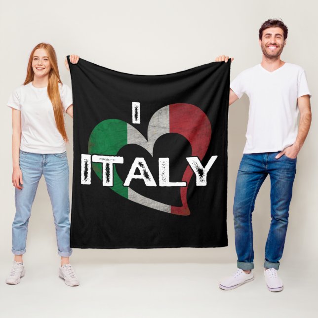 COUVERTURE POLAIRE J'AIME L'ITALIE (En situation)