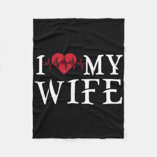Couverture Polaire J'aime ma femme cœur rouge drôle de fête des mères