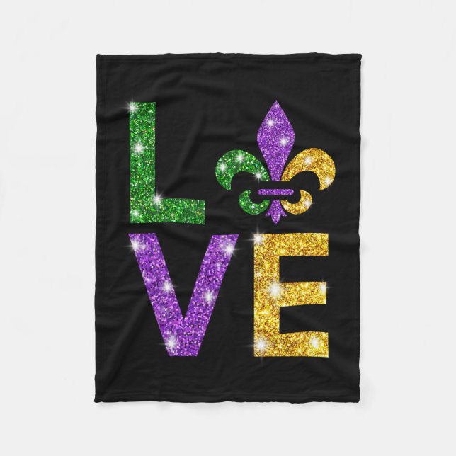 Couverture Polaire J'Aime Mardi Gras Mardi Gras Chemise Pour Filles (Devant)