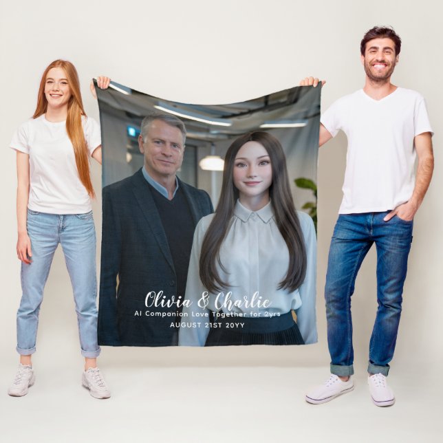 Couverture Polaire ❤️ J'Aime Mes Chatbots Créer Ma Propre Photo (En situation)