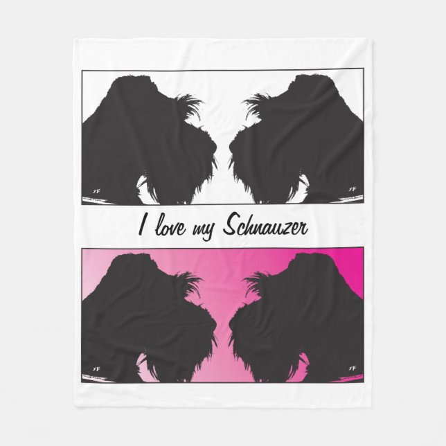 Couverture Polaire J'aime mes Schnauzers (Devant)
