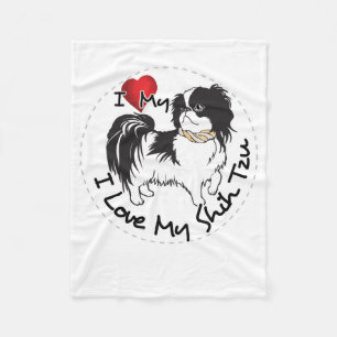 Couverture Polaire J'aime mon chien de Shih Tzu