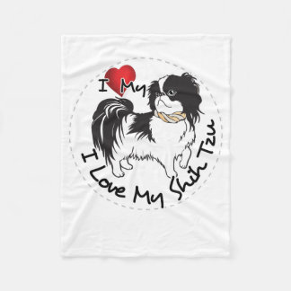Couverture Polaire J'aime mon chien de Shih Tzu