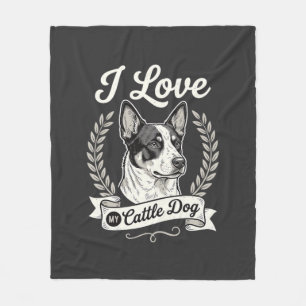Couverture Polaire J'aime mon chien de troupeau vintage amateur de ch
