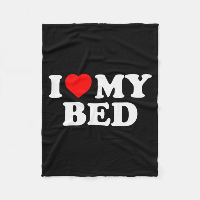 Couverture Polaire J'aime mon lit - Cœur Rouge  (Devant)
