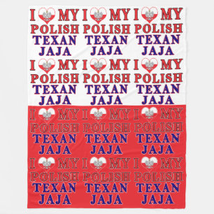 Couverture Polaire J'Aime Mon Texan Polonais Jaja