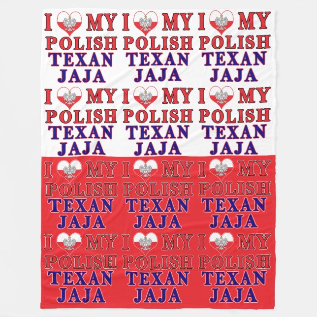 Couverture Polaire J'Aime Mon Texan Polonais Jaja (Devant)