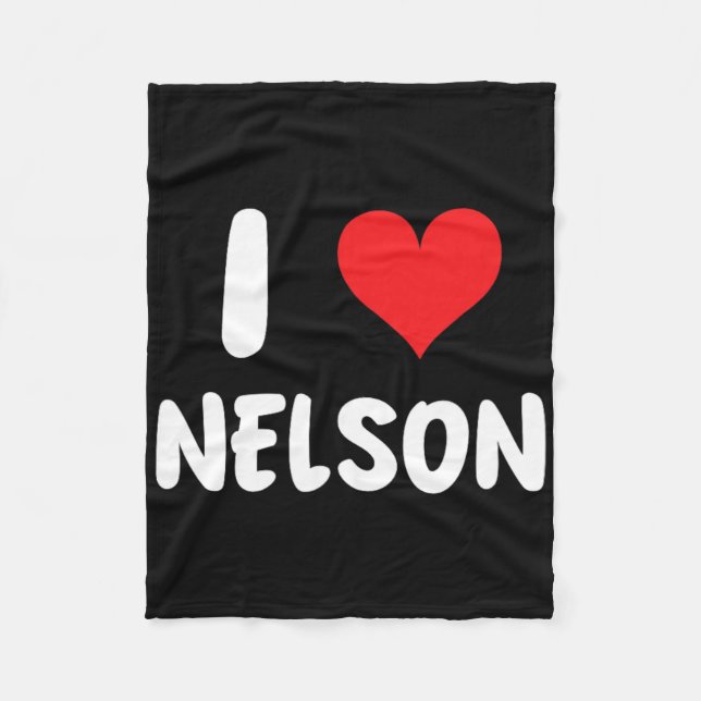 Couverture Polaire J'aime Nelson - Cœur - Nom  (Devant)