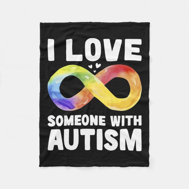 Couverture Polaire J'Aime Quelqu'Un Avec Sensibilisation sur l'autism (Devant)