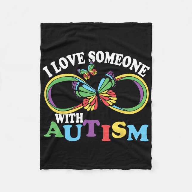Couverture Polaire J'Aime Quelqu'Un Avec Sensibilisation sur l'autism (Devant)