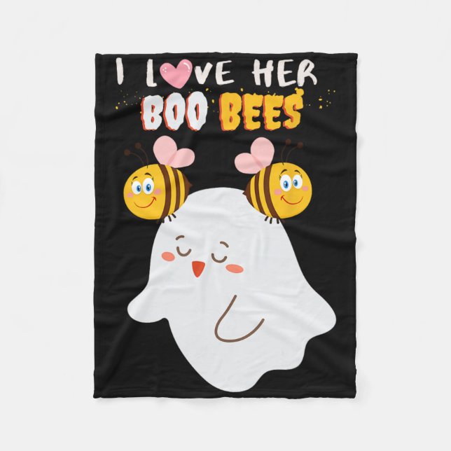 Couverture Polaire J'Aime Son Boo Bees Drôle Halloween Couple Husnd B (Devant)