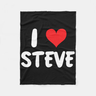 Couverture Polaire J'aime Steve - Cœur - Nom 
