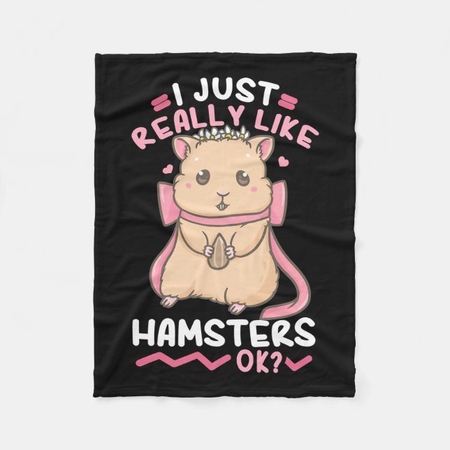 Couverture Polaire J'Aime Vraiment Les Hamsters (Devant)