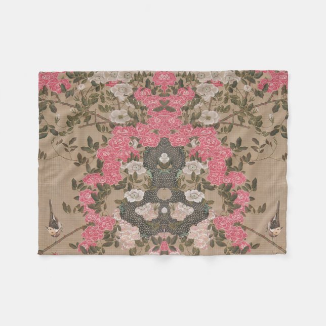 Couverture Polaire Jakuchu Rose Harmony Fleece Blanket (Devant (Horizontal))