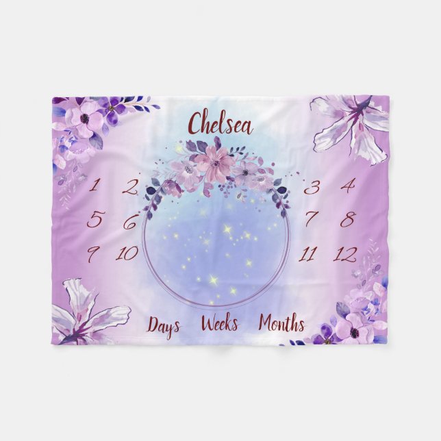 Couverture Polaire Jalon de bébé personnalisé (Devant (Horizontal))