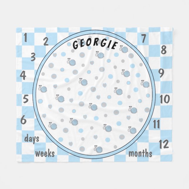 Couverture Polaire Jalons et escargots Baby (Devant (Horizontal))