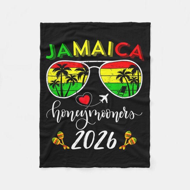 Couverture Polaire Jamaica Honeymoon 2026 Couple Summer Vacation Matc (Devant)