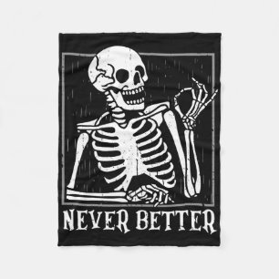 Couverture Polaire Jamais Mieux Skeleton Skeleton Halloween Pour Femm