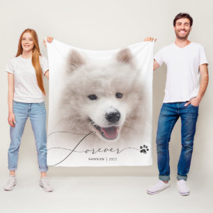 Couverture Polaire Jamais   Pet Memorial personnalisé Empreinte de pa