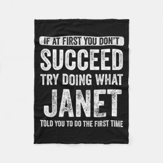 Couverture Polaire Janet If At First You Don't Succeed Try Doing What