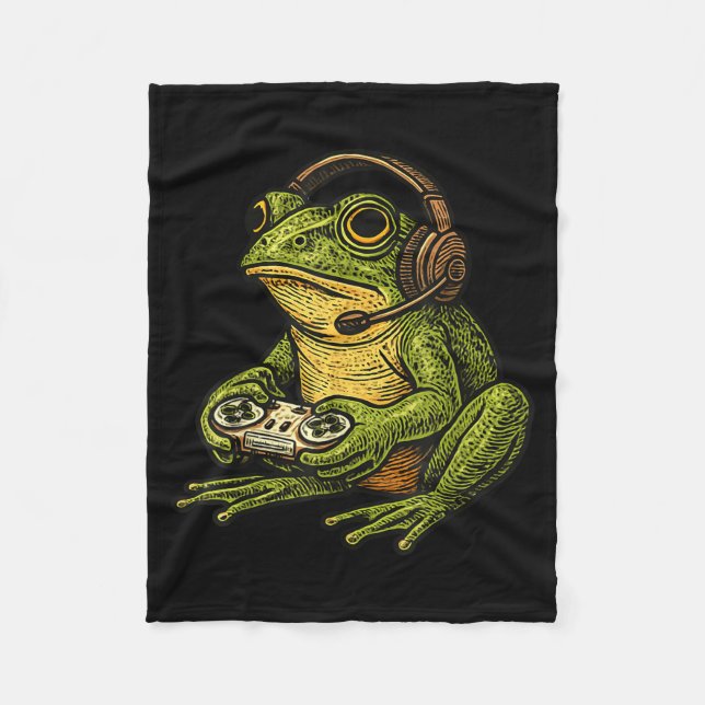 Couverture Polaire Japanese Gamer Frog Art Men Women Boys Funny Vinta (Devant)