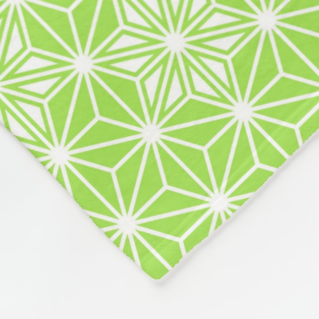 Couverture Polaire Japonais Asanoha motif - vert citron clair (Coin)