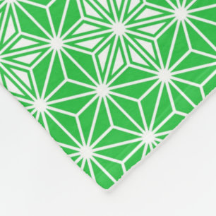 Couverture Polaire Japonais Asanoha motif - vert jade