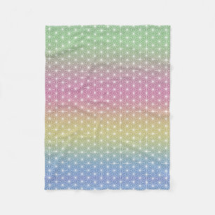 Couverture Polaire Japonais Asanoha traditionnel Print Pastel Arc-en-