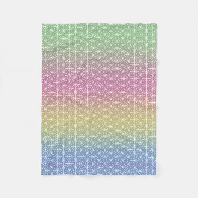 Couverture Polaire Japonais Asanoha traditionnel Print Pastel Arc-en- (Devant)