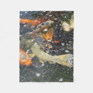 Couverture Polaire Japonais Carpe Koi Poisson Natation