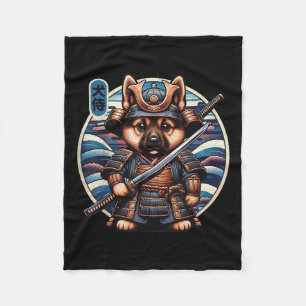 Couverture Polaire Japonais Samurai Chien Tattoo, berger allemand Kaw