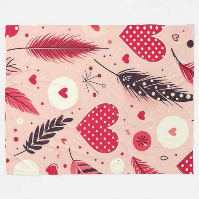 Couverture Polaire Jardin d'amour fantaisiste de la Saint-Valentin (Devant (Horizontal))
