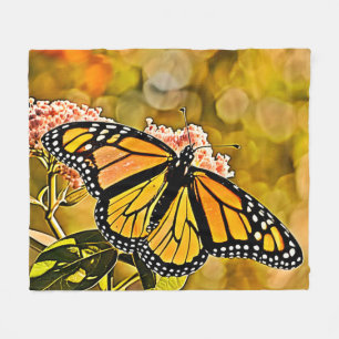 Couverture Polaire Jardin d'art papillon monarque