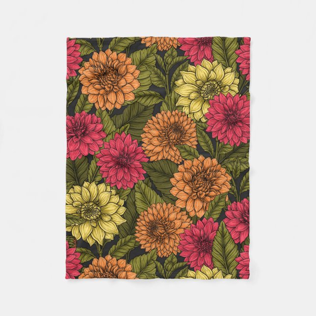 Couverture Polaire Jardin de Dahlia (Devant)