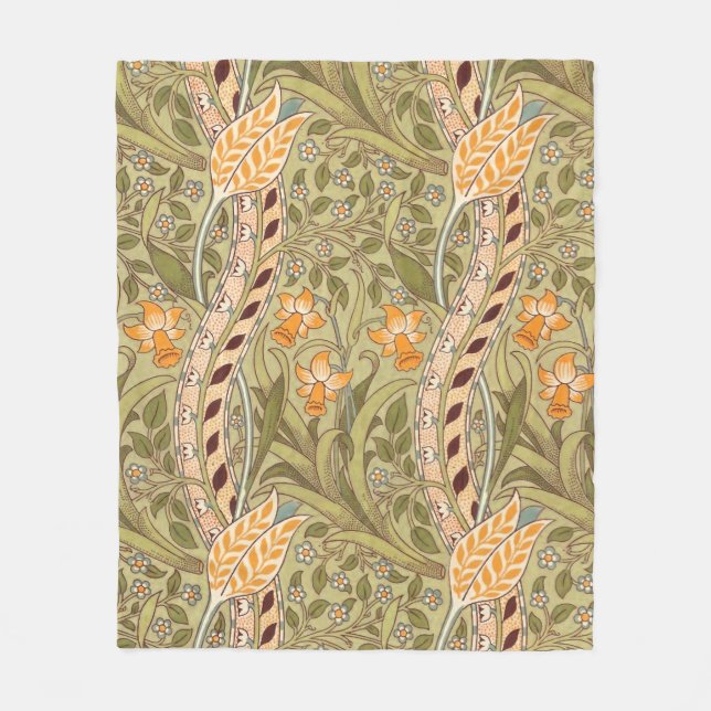 Couverture Polaire Jardin de jonquilles de William Morris Fleur Class (Devant)