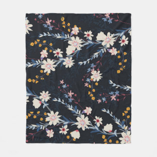 Couverture Polaire Jardin de nuit Floral Marine Motif