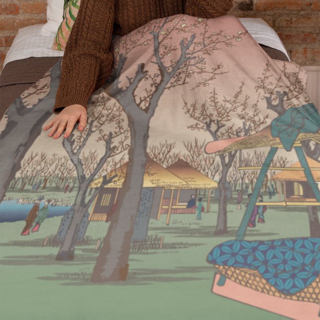 Couverture Polaire Jardin De Plums Par Hiroshige (Créateur téléchargé)