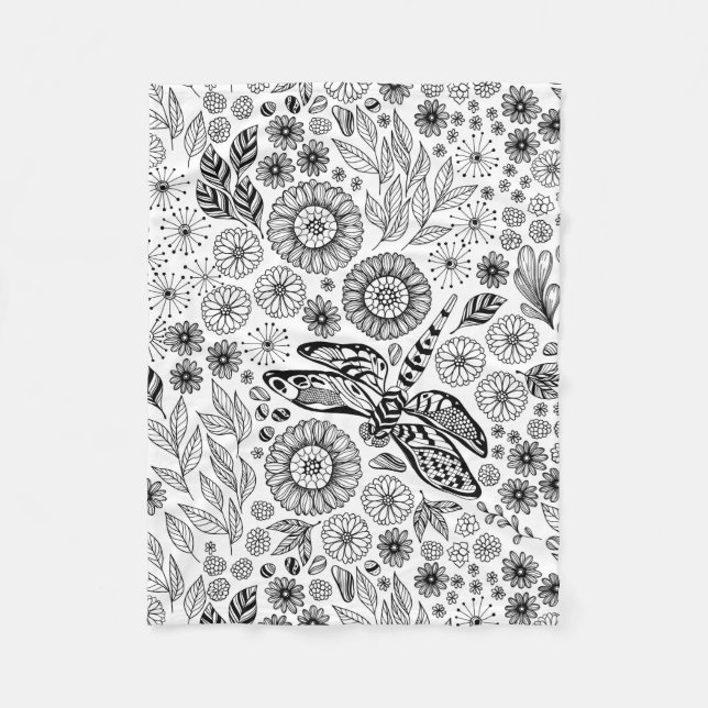Couverture Polaire Jardin des libellules (Devant)