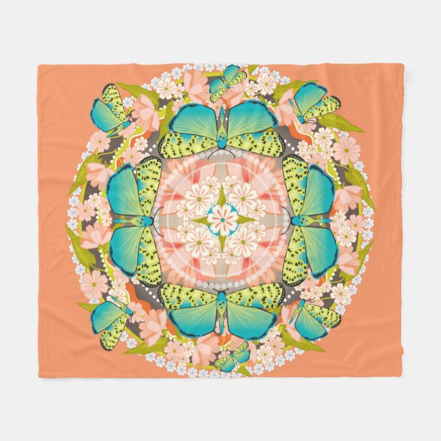 Couverture Polaire Jardin des papillons (Devant (Horizontal))