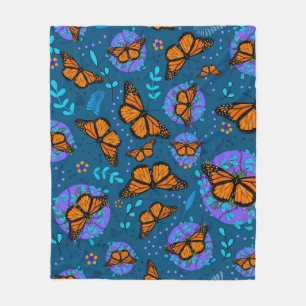 Couverture Polaire Jardin des papillons Monarque