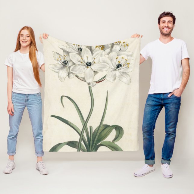 Couverture Polaire Jardin en ivoire (En situation)