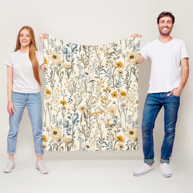 Couverture Polaire Jardin fleur sauvage Floral (En situation)