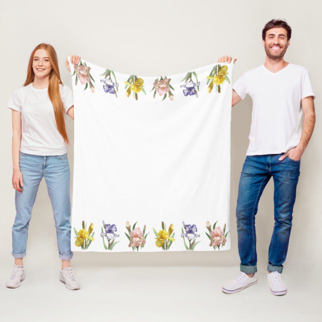 Couverture Polaire Jardin Flower Iris (En situation)