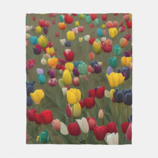 Couverture Polaire Jardin français de Monet à Giverny Tulips Imprimer