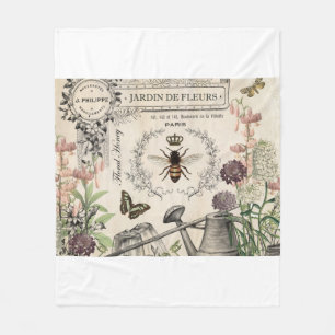 Couverture Polaire Jardin français vintage moderne d'abeille