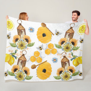 Couverture Polaire Jardin magnifique Tournesol d'abeille