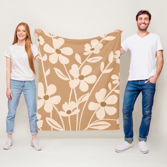 Couverture Polaire Jardin Moderne Silhouette Florale  (En situation)